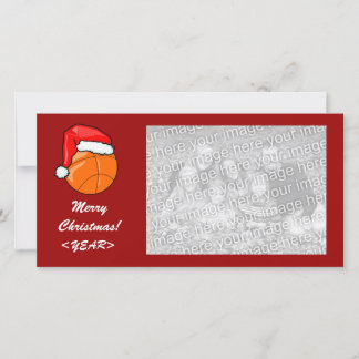 写真カード-クリスマスのバスケットボール シーズンカード
