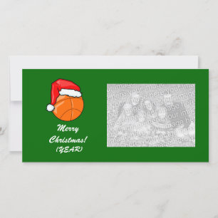 写真カード-クリスマスのバスケットボール シーズンカード