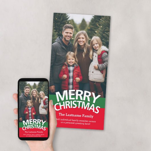 写真カード：大きな写真1枚とメリークリスマス シーズンカード