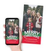 写真カード：大きな写真1枚とメリークリスマス シーズンカード