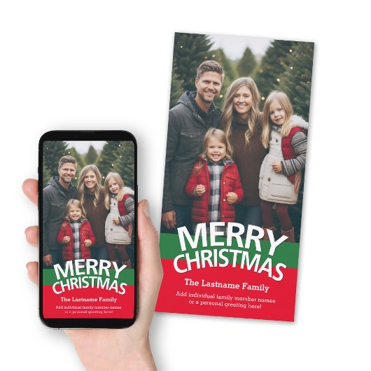 写真カード：大きな写真1枚とメリークリスマス シーズンカード