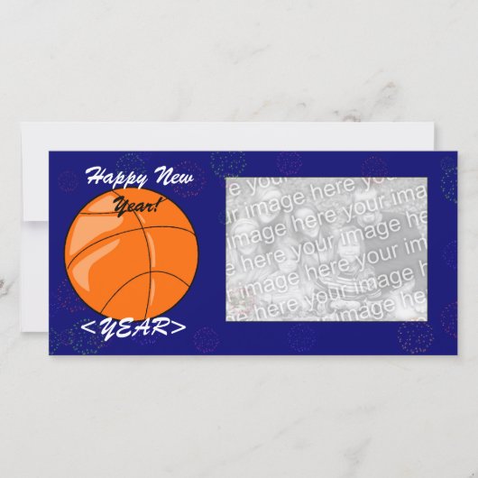 写真カード-新年のバスケットボール シーズンカード (正面)