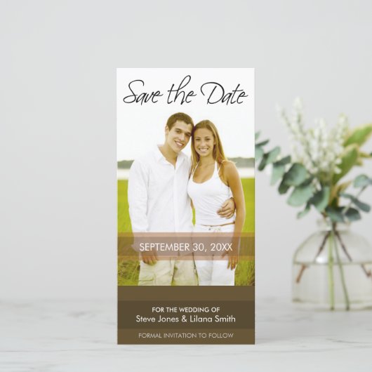 写真カード: 日程を保存 - ミニマル セーブザデート (スタンド正面)