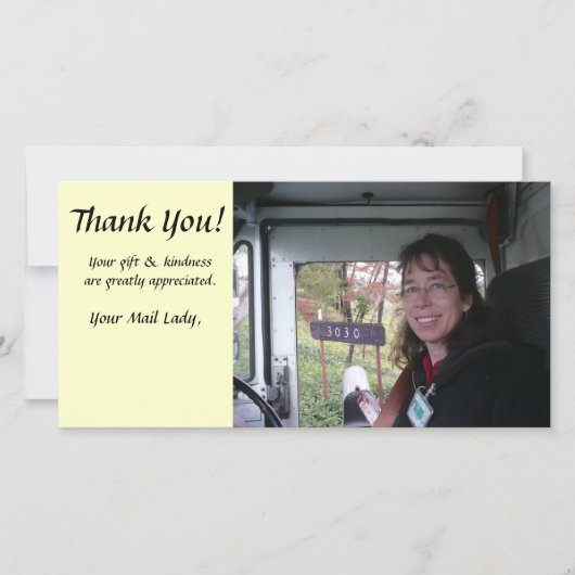 写真カード-郵便配達員ありがとう サンキューカード (正面)