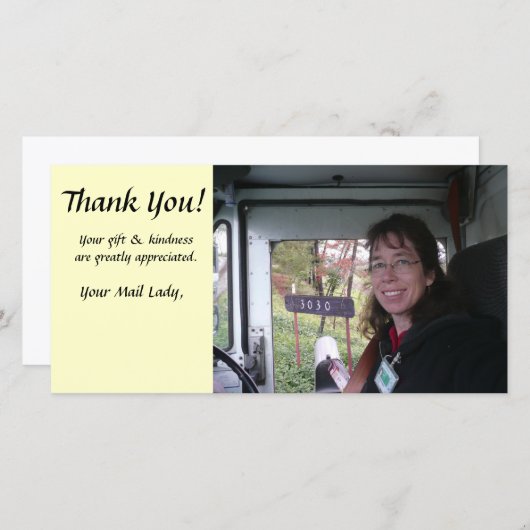 写真カード-郵便配達員ありがとう サンキューカード (正面/裏面)