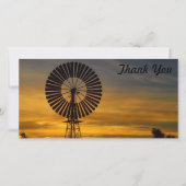 写真カード-風車の日没ありがとう サンキューカード (正面)