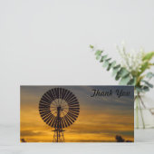 写真カード-風車の日没ありがとう サンキューカード (スタンド正面)