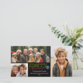 写真カード: 3枚のコラージュでメリークリスマス シーズンカード (スタンド正面)