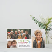 写真カード： 3枚のコラージュでメリークリスマス シーズンカード (スタンド正面)