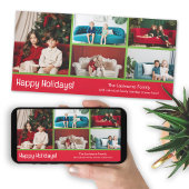 写真カード: 5枚のコラージュでハッピーホリデー シーズンカード