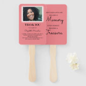 写真ガーリーパーソナライズされた葬儀お願い ハンドファン (正面&裏面)