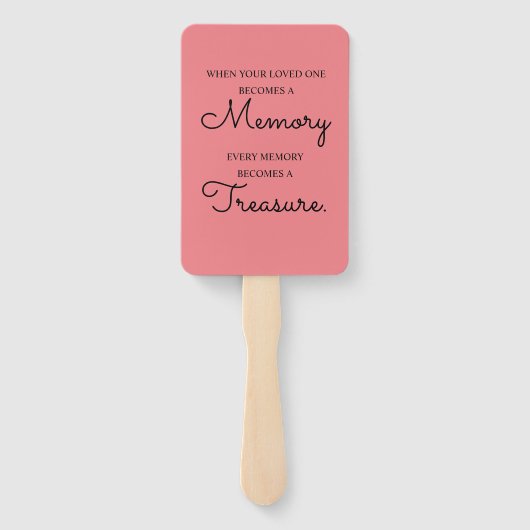 写真ガーリーパーソナライズされた葬儀お願い ハンドファン (裏面)