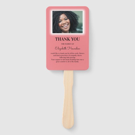 写真ガーリーパーソナライズされた葬儀お願い ハンドファン (正面)