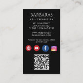 写真ガーリーモダンネイルアーティスト技術者QRコード 名刺 (裏面)