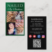 写真ガーリーモダンネイルアーティスト技術者QRコード 名刺 (正面/裏面)