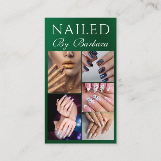 写真ガーリーモダンネイルアーティスト技術者QRコード 名刺 (正面)