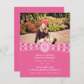 写真ガーリー誕生日招待状 招待状 (正面/裏面)