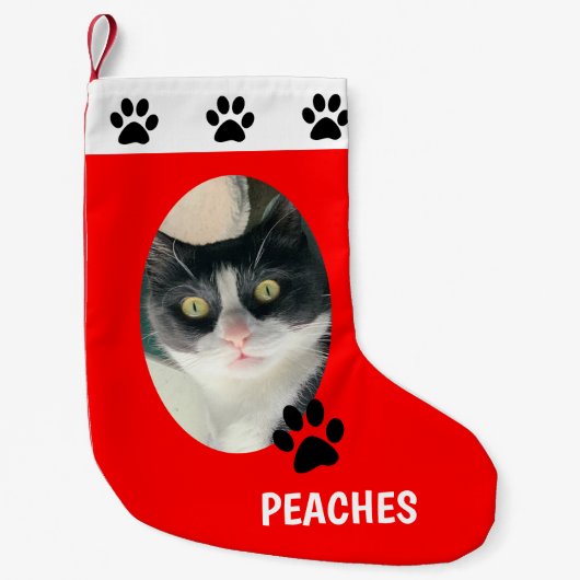 写真キャットクリスマスストッキングとポープリント スモールクリスマスストッキング (正面)