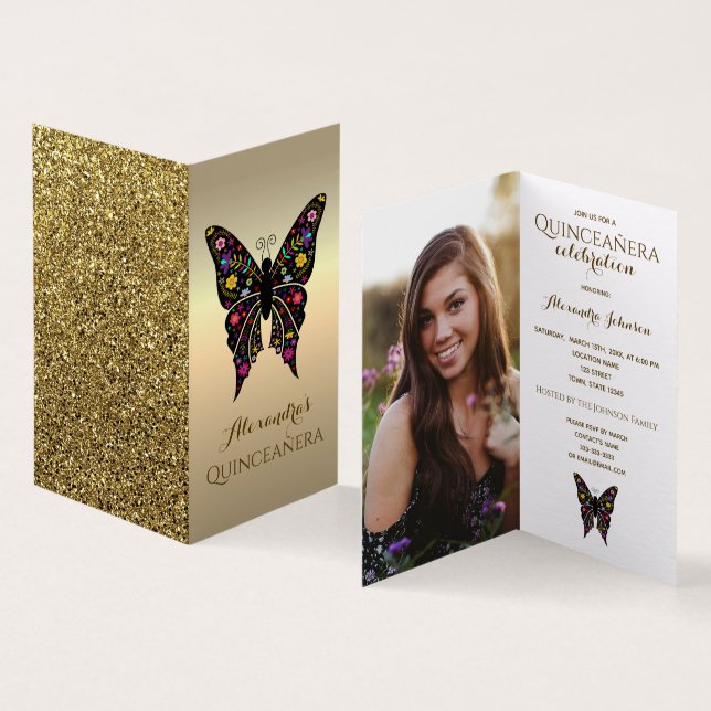 写真キンセアニェラ第15誕生日蝶カラフル々 (内部&外部)