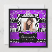 写真キンセアニェラ紫ホワイトブラックゼブラカウズ 招待状 (正面)