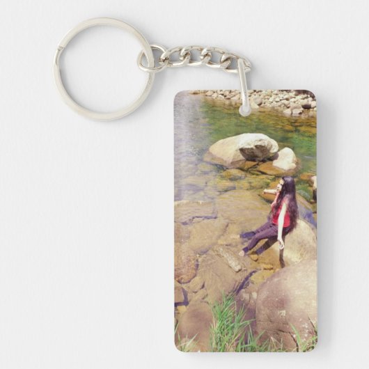 写真キーチェカスタムーン、フォトギフト、キーチェーン キーホルダー (正面)