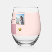 写真ギフト「永遠に母を愛せよ」 ステムなしワイングラス (左)