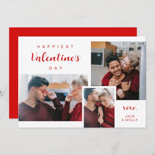 写真クラシックとバレンタインの挨拶 シーズンカード (正面/裏面)