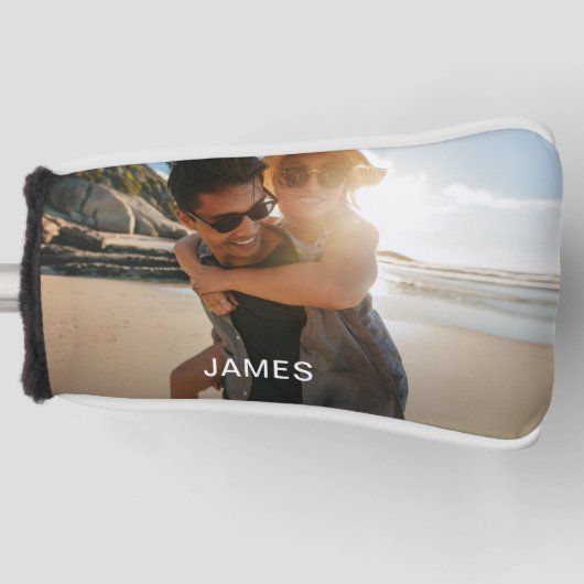 写真クラシックと名前 ゴルフヘッドカバー (正面)