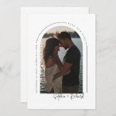 写真クラシックとQRコードで日付を保存 招待状 (正面/裏面)