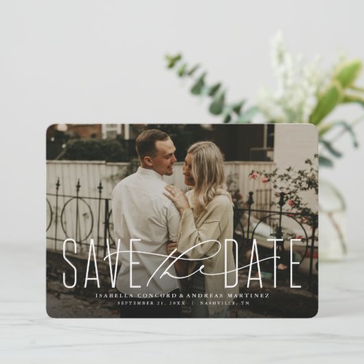 写真クラシックカードの日付を保存 セーブザデート (スタンド正面)