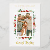 写真クラシックメリーChristmas Pointestias 箔招待状 (正面)