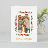 写真クラシックメリーChristmas Pointestias 箔招待状 (立ち正面)