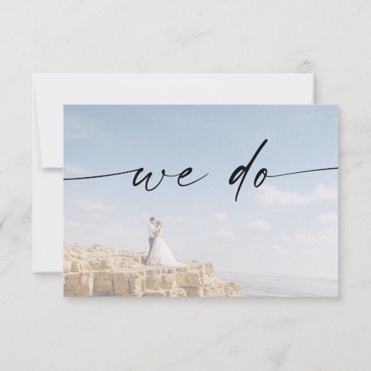 写真クラシック付きエレガンスウェディングRSVPカード 出欠カード (裏面)