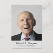 写真クラシック付きグレー葬儀祈りの言葉カード エンクロージャーカード (正面)