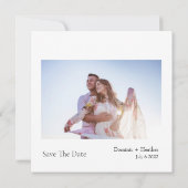 写真クラシック付きミニマルなエレガンス セーブザデート (裏面)