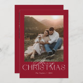 写真クラシック付きモダンクリスマスカード シーズンカード (正面/裏面)