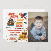 写真クラシック付き誕生日招待状 招待状 (正面/裏面)