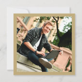 写真クラシック卒業パーティーのモノグラムアルファベット 招待状 (裏面)