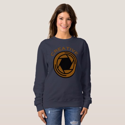 写真クリエイティブクール撮影デザイン スウェットシャツ (正面フル)