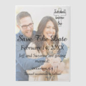 写真クリスチャンの発表の日付を保存婚約したする ベラム紙招待状 (正面)