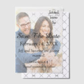 写真クリスチャンの発表の日付を保存婚約したする ベラム紙招待状 (オフセット (招待状))