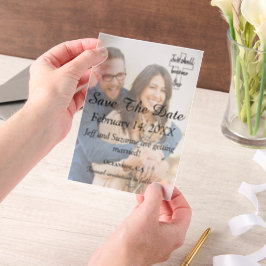 写真クリスチャンの発表の日付を保存婚約したする ベラム紙招待状