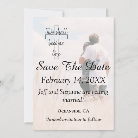 写真クリスチャンの発表の日付を結婚保存する セーブザデート (正面)