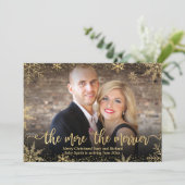 写真クリスマスの妊娠告知カード 招待状 (スタンド正面)