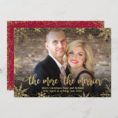 写真クリスマスの妊娠告知カード 招待状 (正面/裏面)