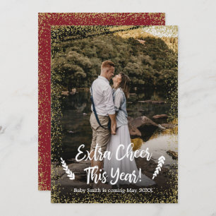 写真クリスマスの妊娠告知カード 招待状