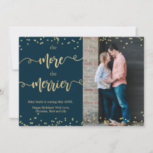 写真クリスマスの妊娠告知カード 案内状