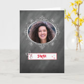 写真クリスマスカード、シャルボードルッカスタマイズク、 カード (黄色い花)