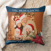 写真クリスマスギフトポインセチア投げピル クッション (ブランケット)