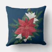 写真クリスマスギフトポインセチア投げピル クッション (裏面)